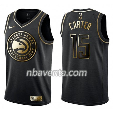 Camiseta Hombre Atlanta Hawks Vince Carter 15 Nike Negro Golden Edition Swingman